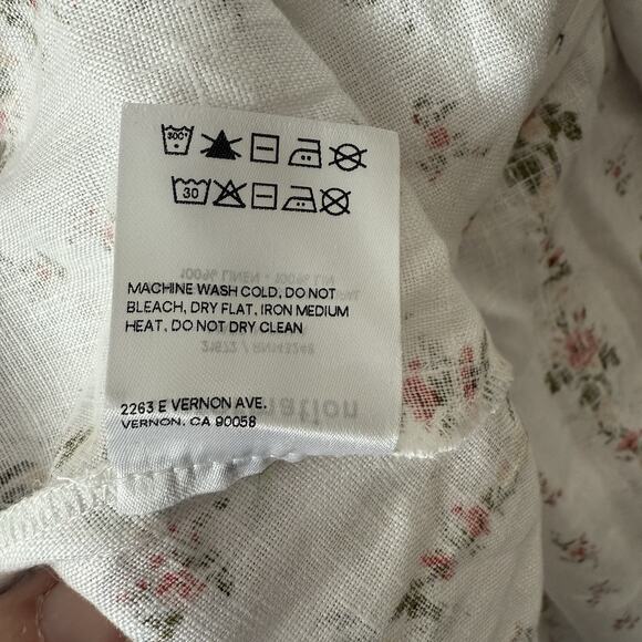 Reformation Lacey Dress Sz 12 White Floral Tie Back Smocked Spring Easter Bridal - Picture 13 of 16